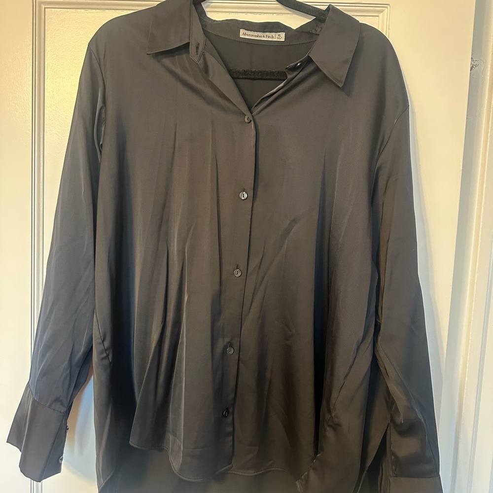 Abercrombie Women’s Black Silk Button-Up Shirt